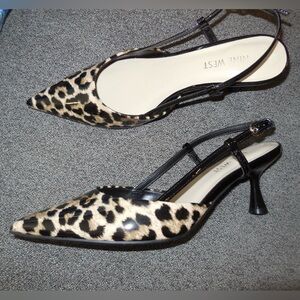 New (No Box) Nine West Rhonda Kitten Heel Slingback Pumps Sz 6.5